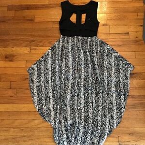 REVERSE Cut Out High Low Chevron Dress